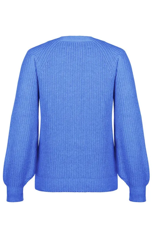 Wool Balloon Sleeve Cardigan - Oversized Sweater